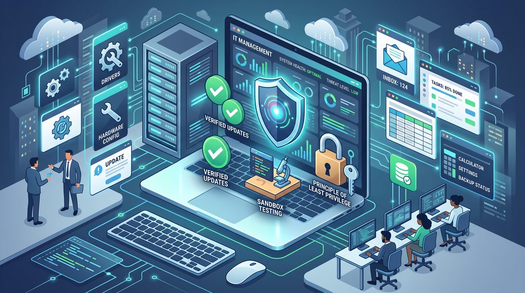 The IT Professional’s Guide to Software Management: Updates, Compatibility, and Security | Md Saedur Rahman Gemini Generated Image tc4zm6tc4zm6tc4z