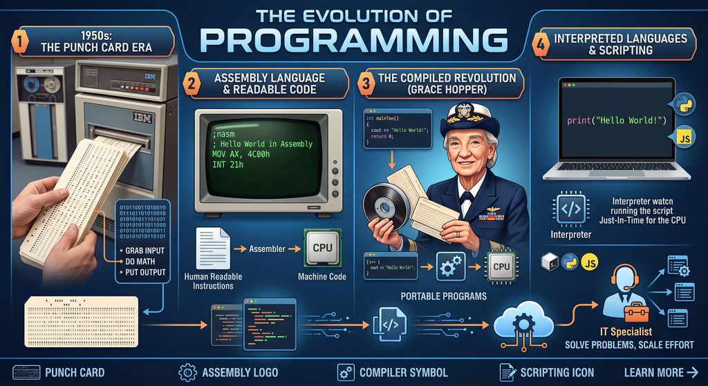 From Punch Cards to Python: The Evolution of How We Talk to Machines | Md Saedur Rahman Gemini Generated Image ttg82uttg82uttg8