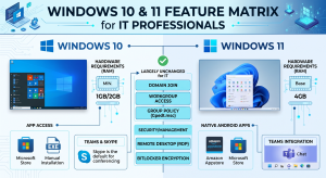 Read more about the article Windows 10 vs. Windows 11: The Ultimate Feature Matrix for IT Professionals